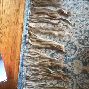 blonde human hair extensions by Luxy